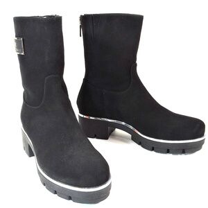 LUIGI TRAINI 🇮🇹 WOMEN'S BLACK SOFT SUEDE COMFORT WINTER BOOTS